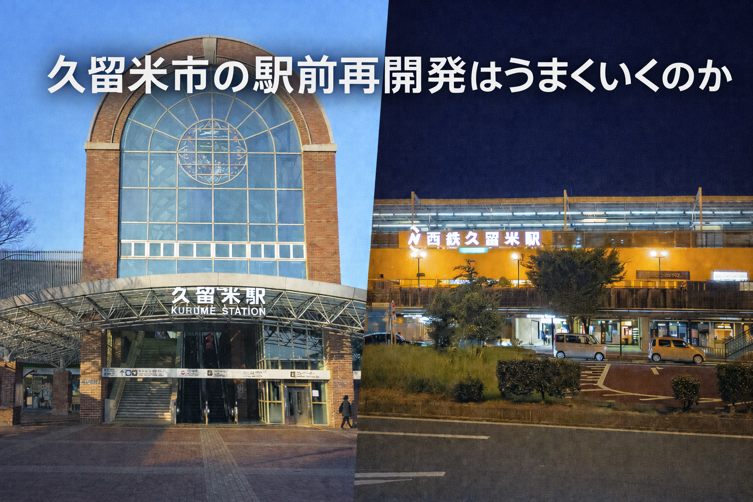 久留米のJR久留米駅前と西鉄久留米駅前の再開発