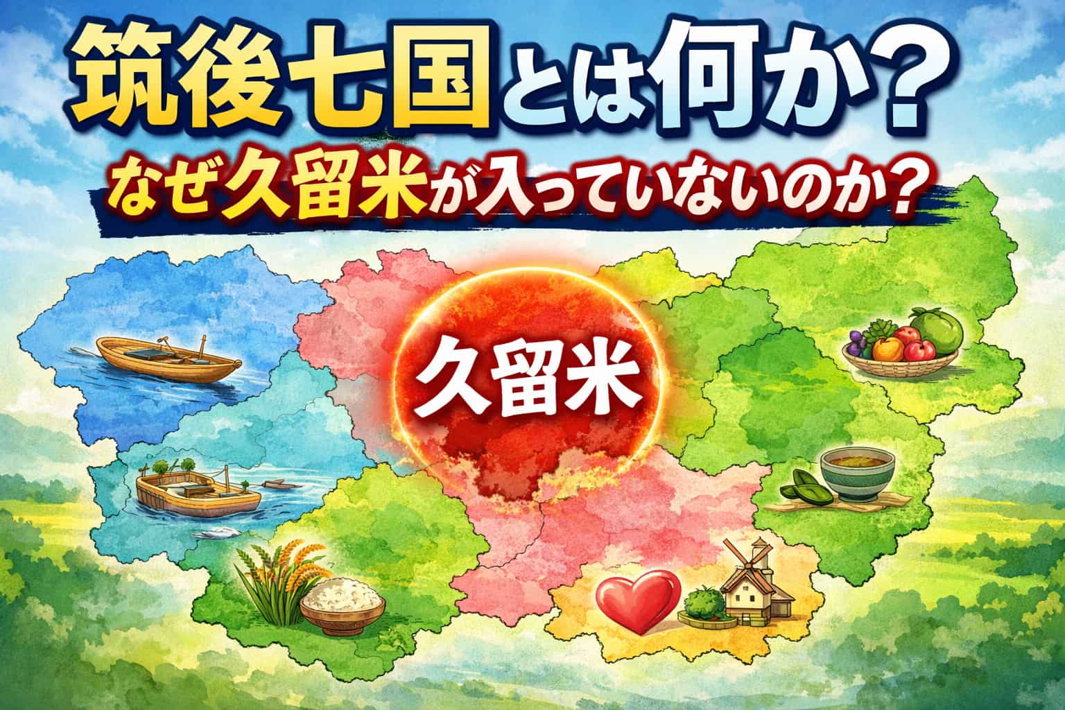 筑後七国　久留米　現在と昔