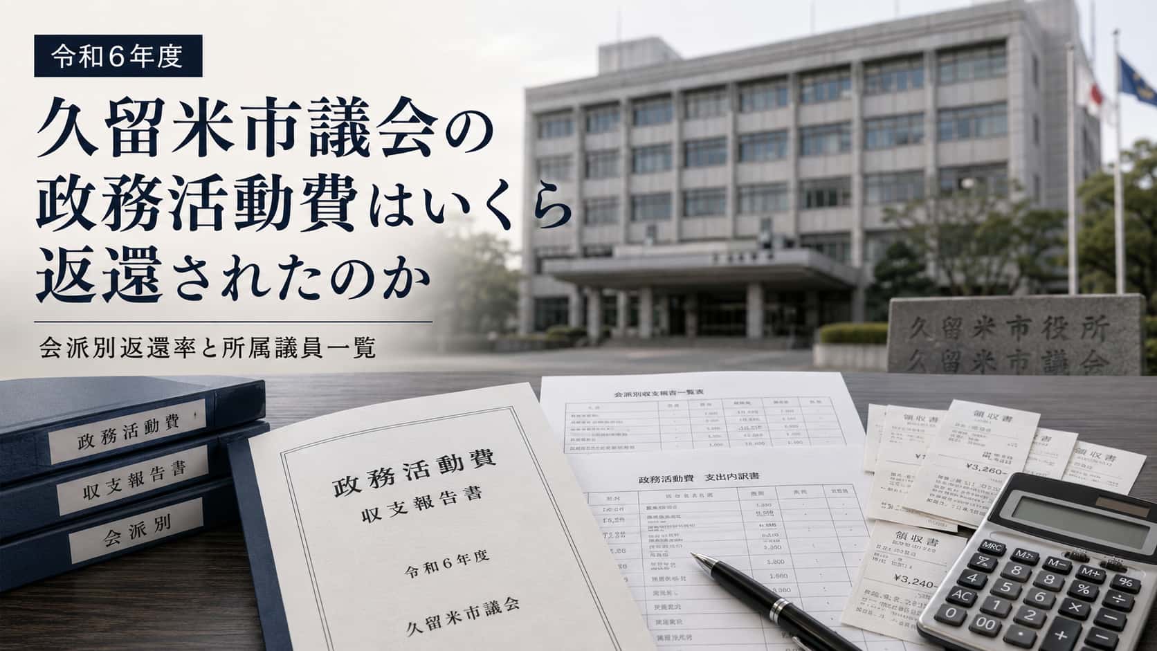 久留米市議会議員　政務活動費　返還率