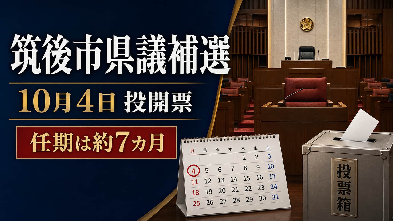 福岡県議会筑後市選挙区補選2026