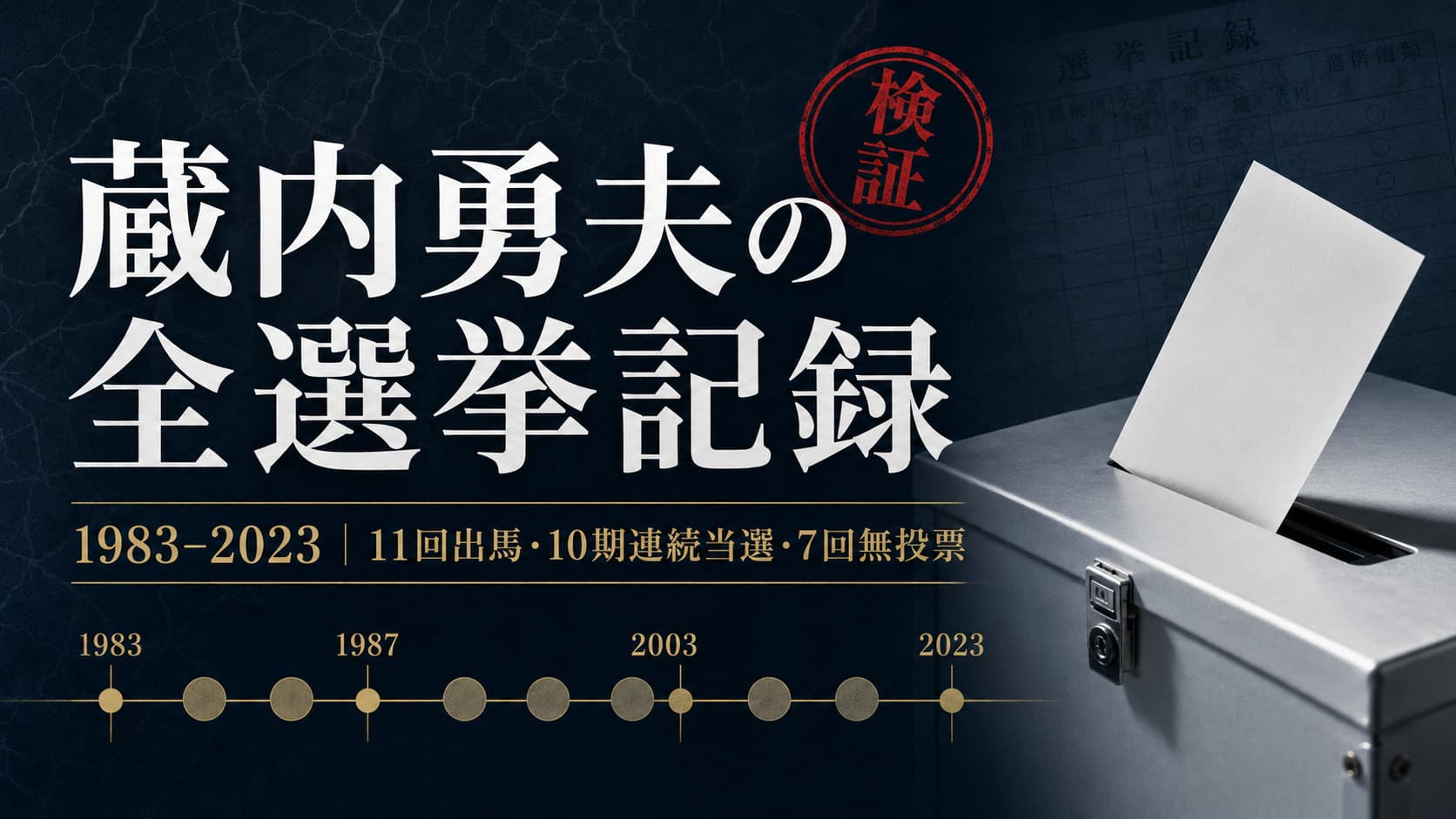 蔵内勇夫全選挙記録
